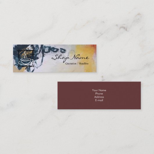 Mini Carte de visite de la cafétéria (Devant / Derrière)