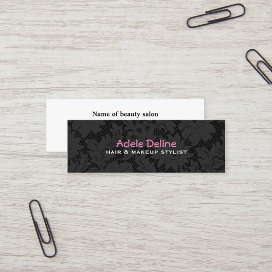 Mini Carte de visite de la liste de maquillage et des c (Devant/Arrière en situation)