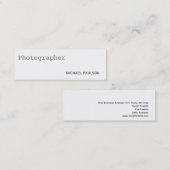 Mini Carte de visite de la photographie blanche pâle (Devant / Derrière)