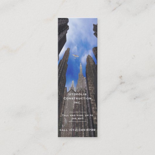 Mini carte de visite de la société de construction (Devant)