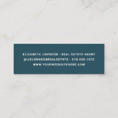 Mini Carte de visite de l'agent immobilier agréé bleu m (Dos)