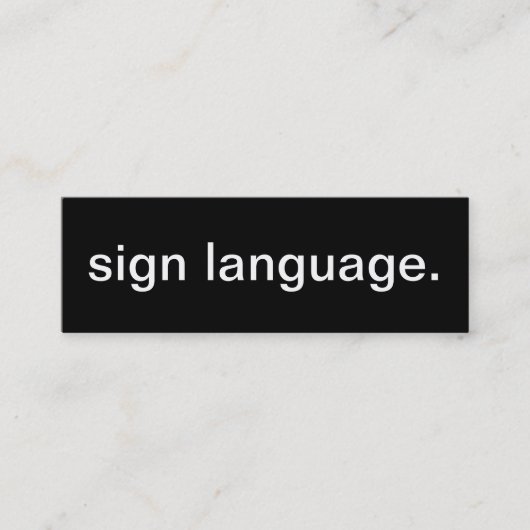 Mini Carte de visite de langue des signes (Devant)