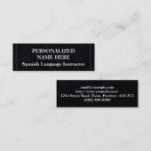 Mini Carte de visite de l'instructeur de langue espagno (Devant / Derrière)