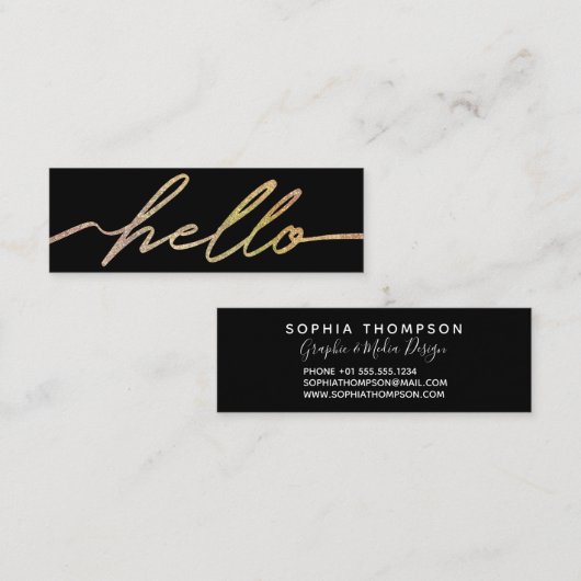 Mini carte de visite de manuscrit olographe (Devant / Derrière)