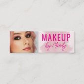 Mini Carte de visite de maquillage à script rose  (Devant)