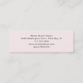 Mini Carte de visite de maquillage à script rose  (Dos)