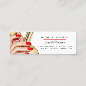 Mini Carte de visite de maquilleuse chic rouge et or Gl (Dos)