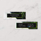 Mini Carte de visite de marbre blanc moderne d'or vert (Devant / Derrière)