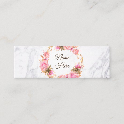 Mini Carte de visite de marbre de Flourish d'aquarelle (Devant)
