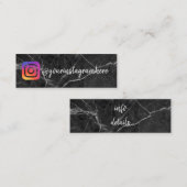 Mini carte de visite de médias sociaux en marbre (Devant / Derrière)