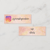 Mini carte de visite de médias sociaux en or rose (Devant / Derrière)