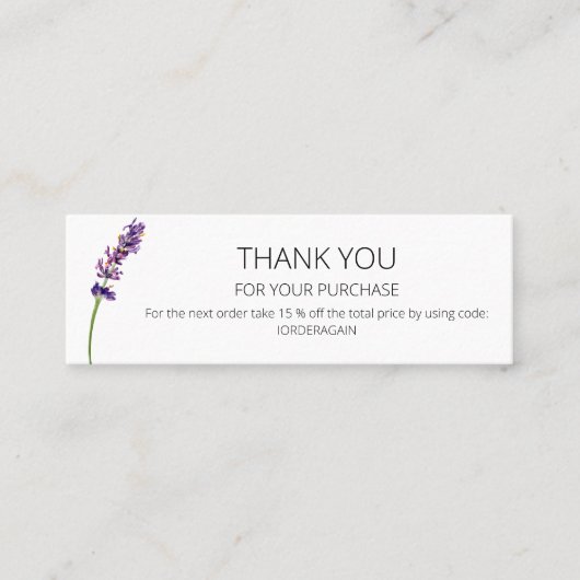 Mini Carte de visite de Merci Floral moderne (Devant)