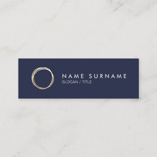 Mini Carte de visite de MidnightBlue de cercle moderne (Devant)