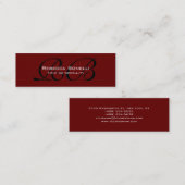 Mini Carte de visite de Monogramme blanc noir rouge min (Devant / Derrière)