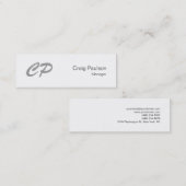 Mini Carte de visite de Monogramme noir fin tendance (Devant / Derrière)