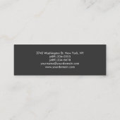 Mini Carte de visite de Monogramme noir gris maigre (Dos)