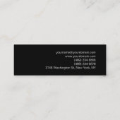 Mini Carte de visite de monogramme noir mince (Dos)