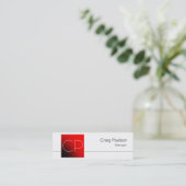 Mini Carte de visite de Monogramme rouge noir maigre (Debout devant)