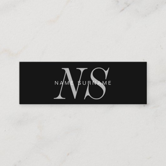 Mini carte de visite de monogramme unique (Devant)