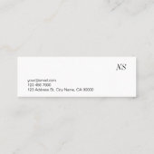 Mini carte de visite de monogramme unique (Dos)