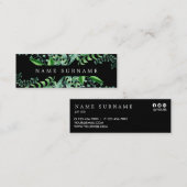 Mini carte de visite de noir botanique d'aquarelle (Devant / Derrière)
