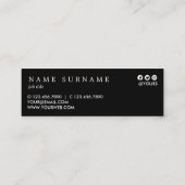 Mini carte de visite de noir botanique d'aquarelle (Dos)