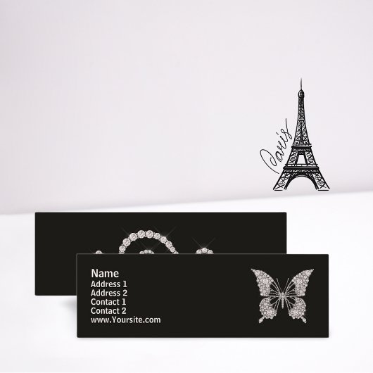 Mini Carte de visite de papillon diamant