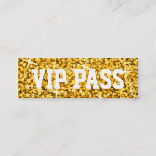 Mini Carte de visite de "PASSAGE de VIP" de "or" de