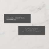 Mini Carte de visite de photographe Grey tendance Slim (Devant / Derrière)