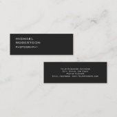 Mini Carte de visite de photographe Grey tendance Slim (Devant / Derrière)