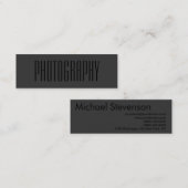 Mini Carte de visite de photographe moderne simple Blac (Devant / Derrière)