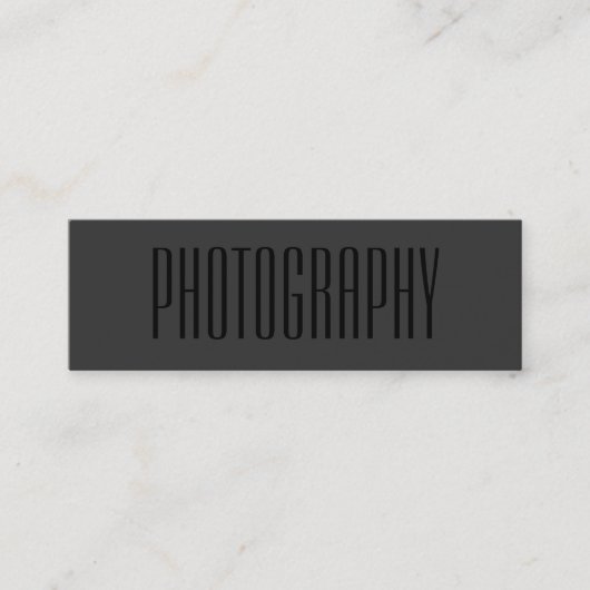 Mini Carte de visite de photographe moderne simple Blac (Devant)
