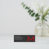 Mini Carte de visite de photographe Slim Red Grey (Debout devant)
