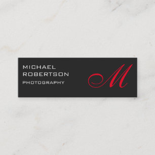Mini Carte de visite de photographe Slim Red Grey
