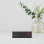 Mini Carte de visite de photographe Slim Red Grey (Debout devant)