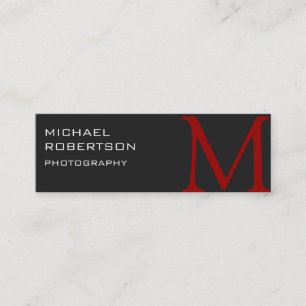 Mini Carte de visite de photographe Slim Red Grey