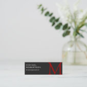 Mini Carte de visite de photographe Slim Red Grey (Debout devant)