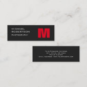 Mini Carte de visite de photographe Slim Red Grey (Devant / Derrière)