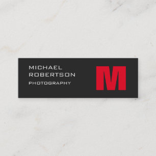 Mini Carte de visite de photographe Slim Red Grey