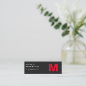 Mini Carte de visite de photographe Slim Red Grey (Debout devant)