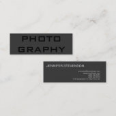 Mini Carte de visite de photographe Slim Simple Black O (Devant / Derrière)