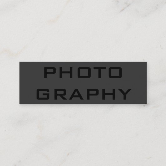 Mini Carte de visite de photographe Slim Simple Black O (Devant)