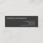 Mini Carte de visite de photographe Slim Simple Black O (Dos)