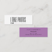 Mini carte de visite de photographie moderne (Devant / Derrière)