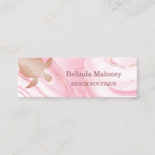 Mini Carte de visite de plage en marbre rose rose Gold 