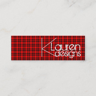 Mini carte de visite de plaid rouge