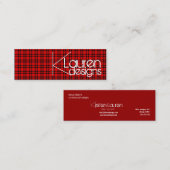 Mini carte de visite de plaid rouge (Devant / Derrière)