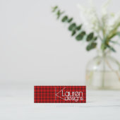 Mini carte de visite de plaid rouge (Debout devant)