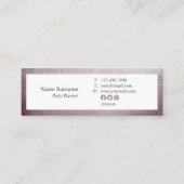 Mini carte de visite de planificateur élégant de (Dos)