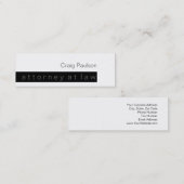 Mini Carte de visite de procureur de tendance noir minc (Devant / Derrière)